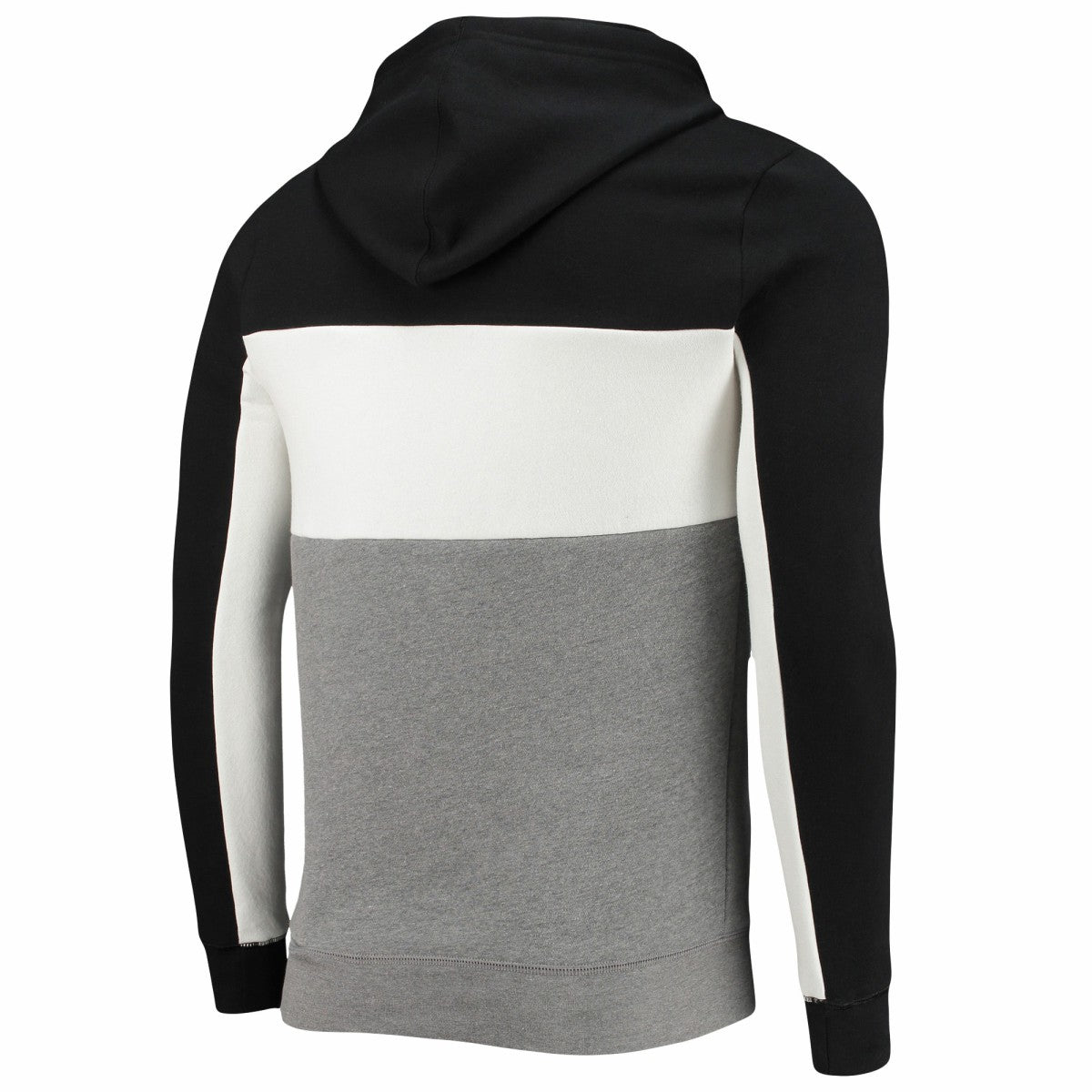 Black/White Miami Heat Junk Food Wordmark Colorblock Fleece Pullover Hoodie | NBA