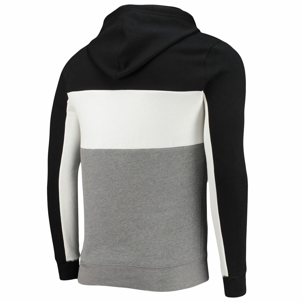 Black/White Miami Heat Junk Food Wordmark Colorblock Fleece Pullover Hoodie | NBA