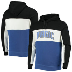 Black/White Orlando Magic Junk Food Wordmark Colorblock Fleece Pullover Hoodie | NBA