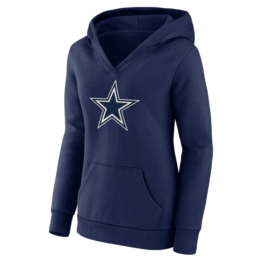 Dallas Cowboys Dak Prescott  Women's Player Icon Name & Number V-Neck Pullover Hoodie | NFL Discount