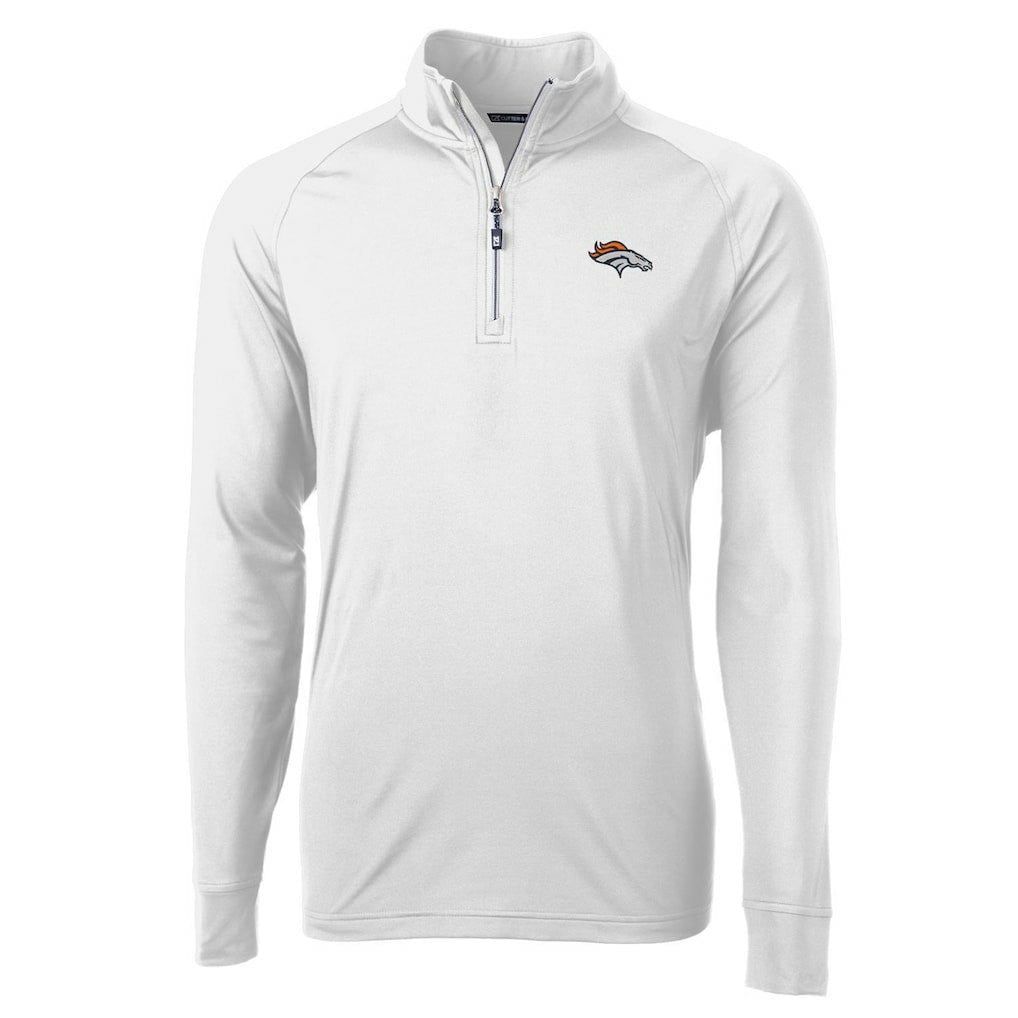 Denver Broncos Cutter & Buck Adapt Eco Knit Quarter-Zip Pullover Jacket | NFL On sale