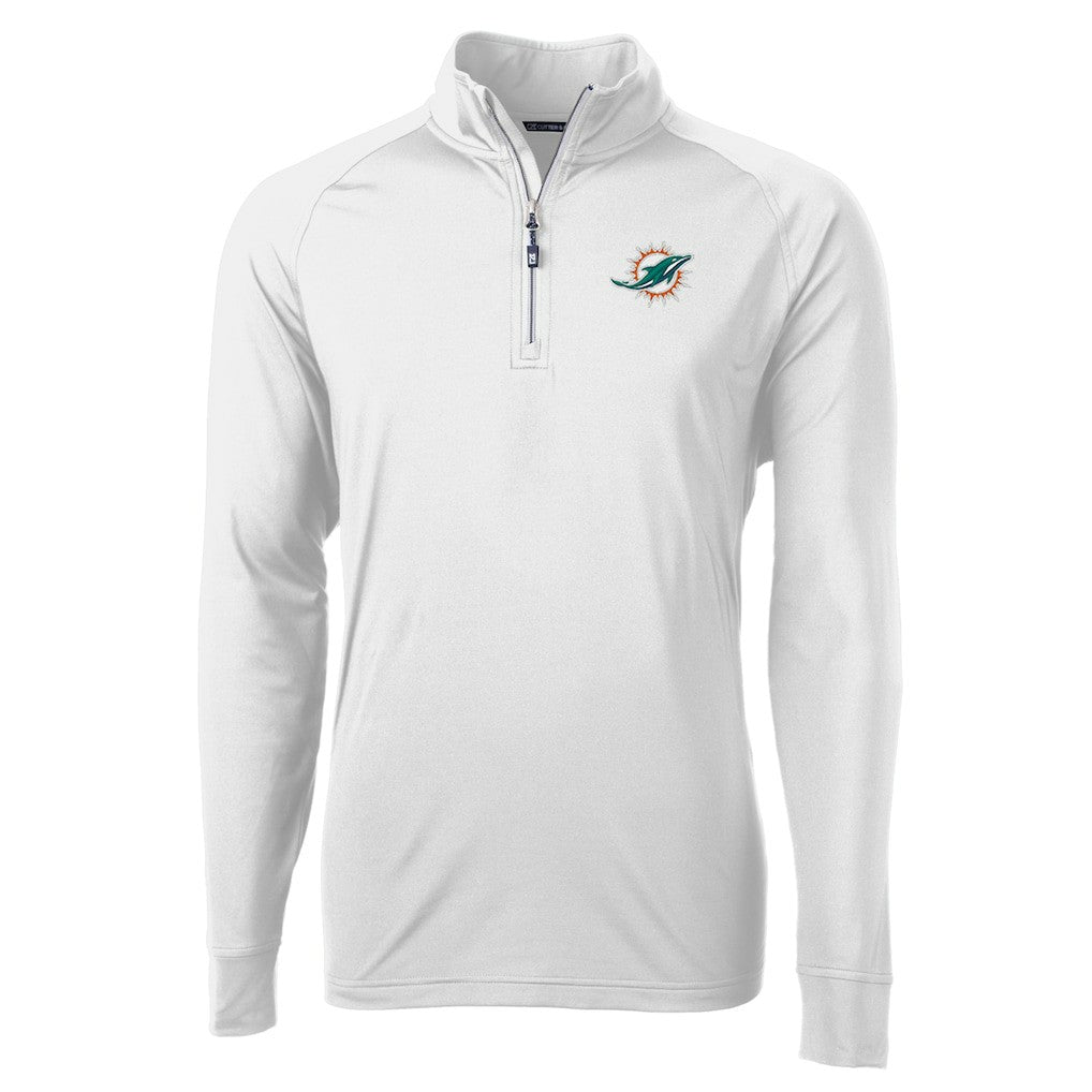 Miami Dolphins Cutter & Buck Adapt Eco Knit Quarter-Zip Pullover Jacket | NFL Hot