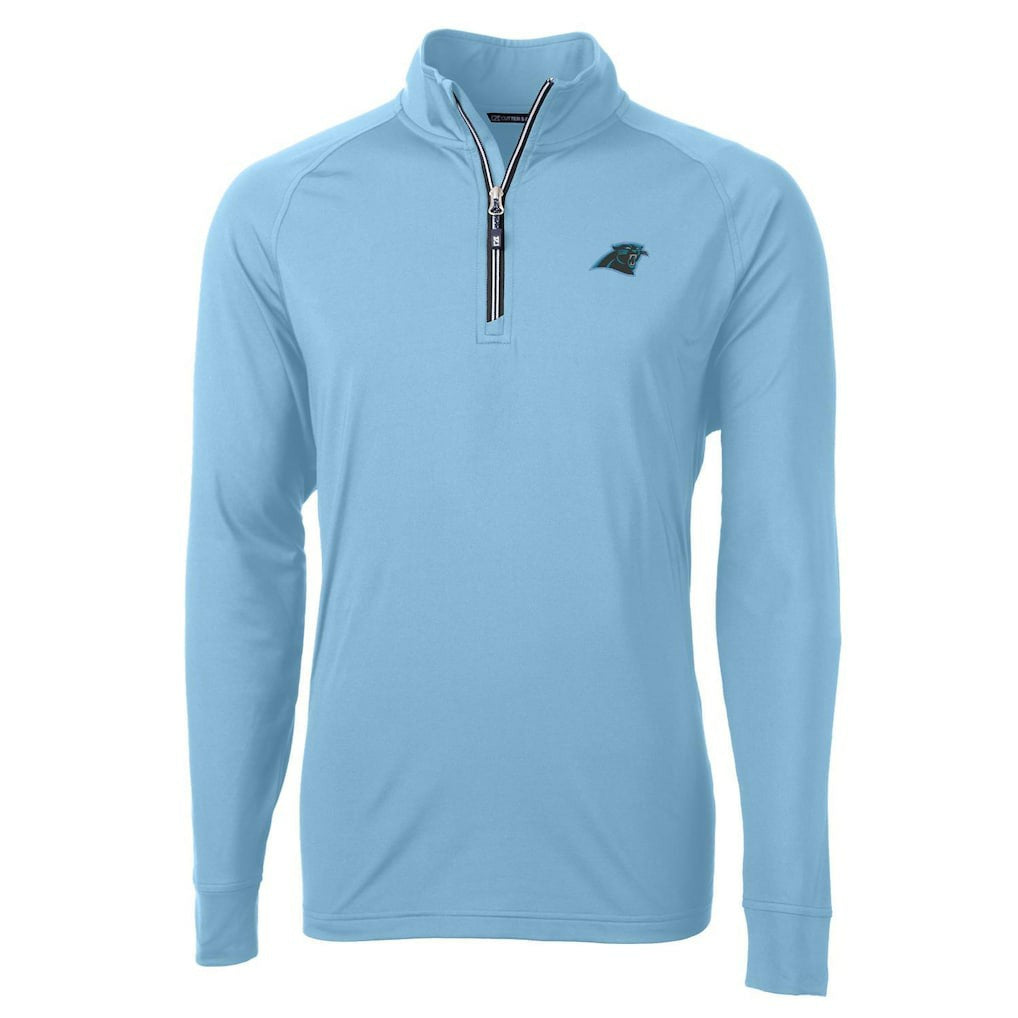 Carolina Panthers Cutter & Buck Adapt Eco Knit Quarter-Zip Pullover Jacket | NFL Online