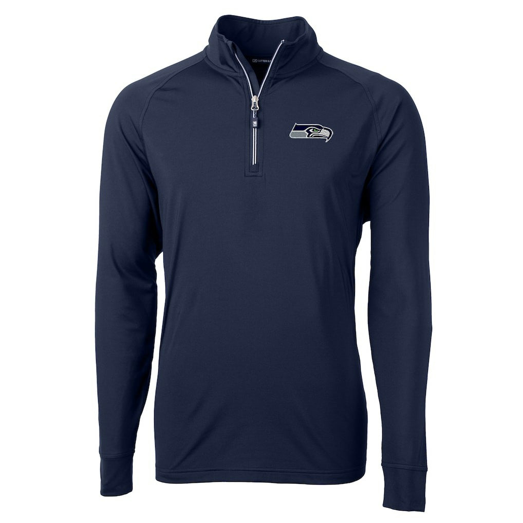 Seattle Seahawks Cutter & Buck Adapt Eco Knit Quarter-Zip Pullover Jacket | NFL New