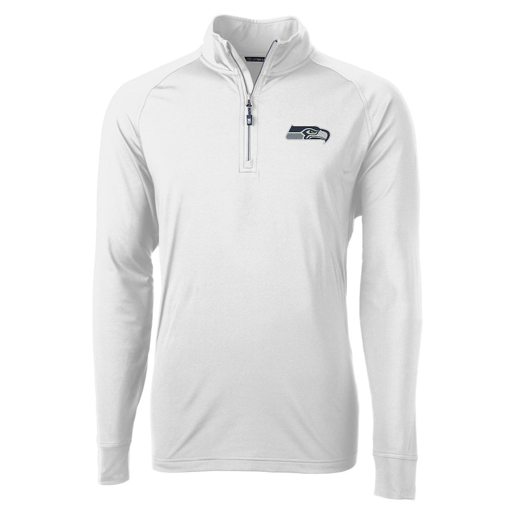 Seattle Seahawks Cutter & Buck Adapt Eco Knit Quarter-Zip Pullover Jacket | NFL Sale