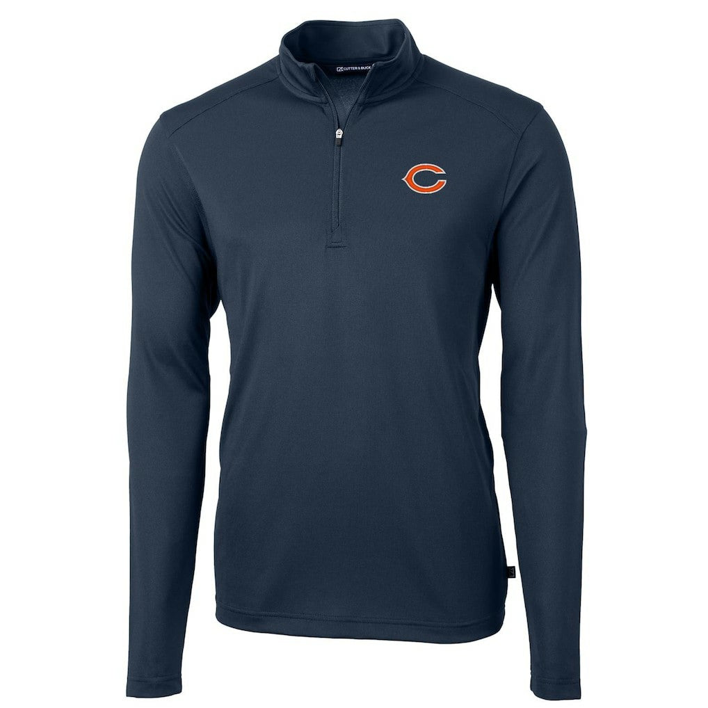 Chicago Bears Cutter & Buck Virtue Eco Pique Recycled Quarter-Zip Pullover Jacket | NFL Online
