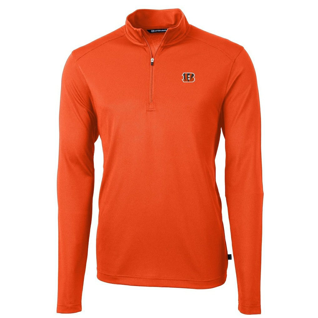 Cincinnati Bengals Cutter & Buck Virtue Eco Pique Recycled Quarter-Zip Pullover Jacket | NFL Sale