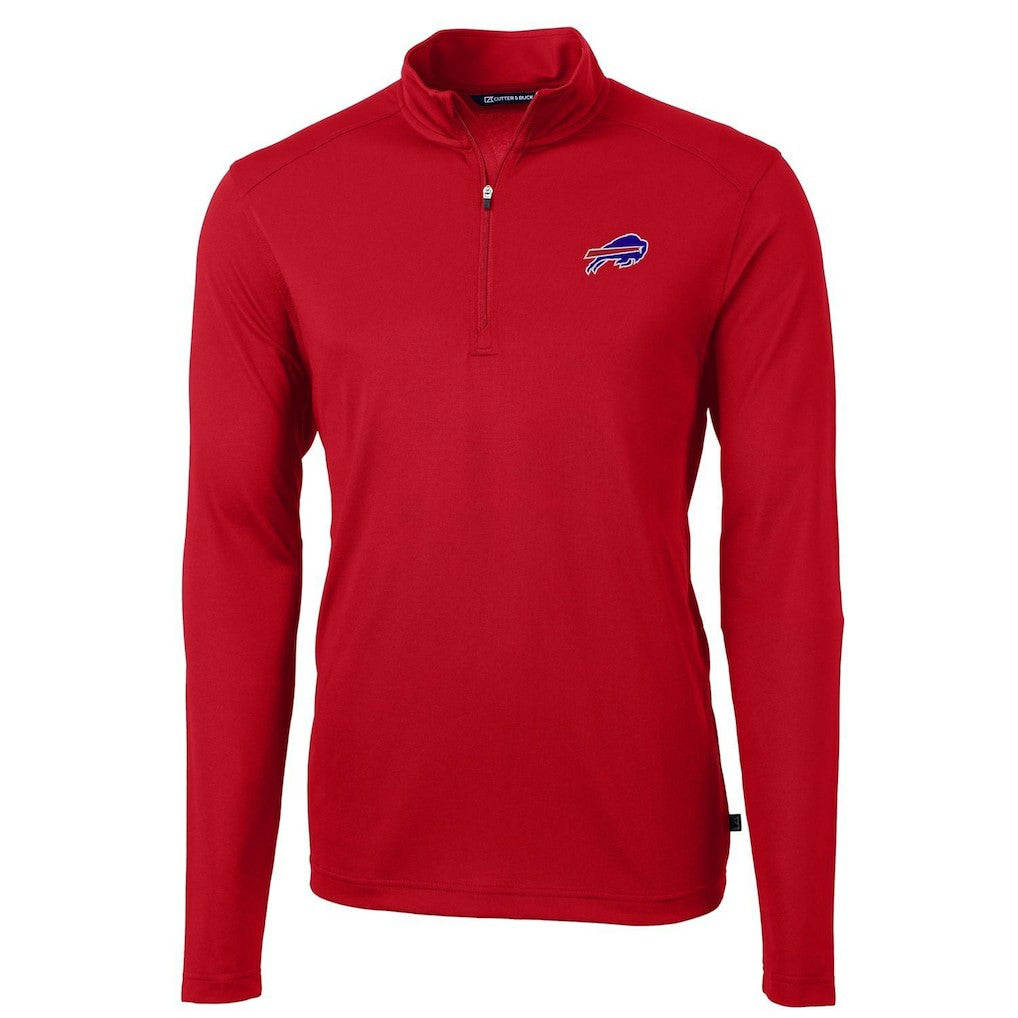 Buffalo Bills Cutter & Buck Virtue Eco Pique Recycled Quarter-Zip Pullover Jacket | NFL Outlet