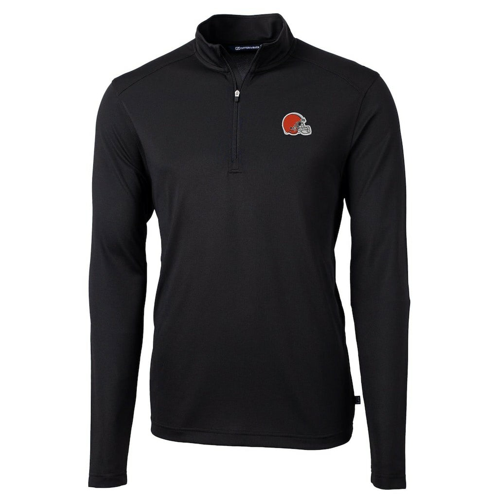 Cleveland Browns Cutter & Buck Virtue Eco Pique Recycled Quarter-Zip Pullover Jacket | NFL Outlet