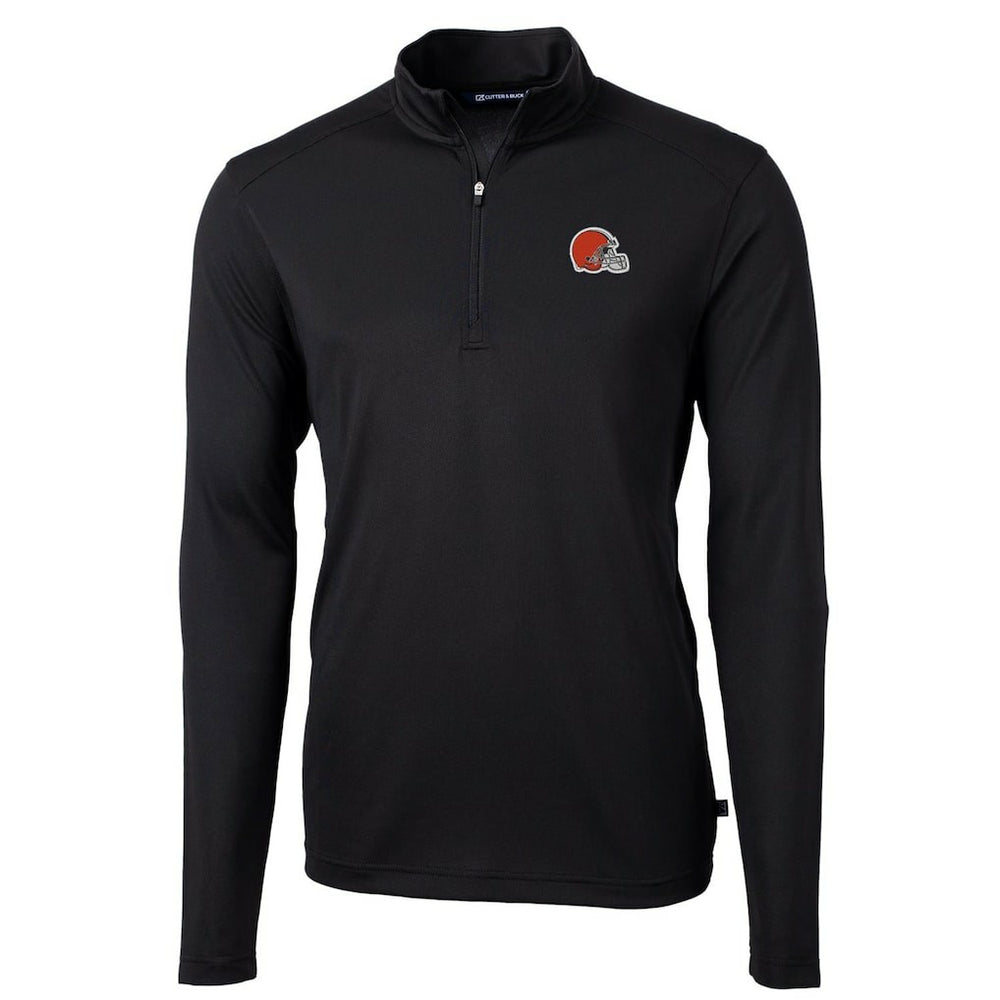 Cleveland Browns Cutter & Buck Virtue Eco Pique Recycled Quarter-Zip Pullover Jacket | NFL Outlet