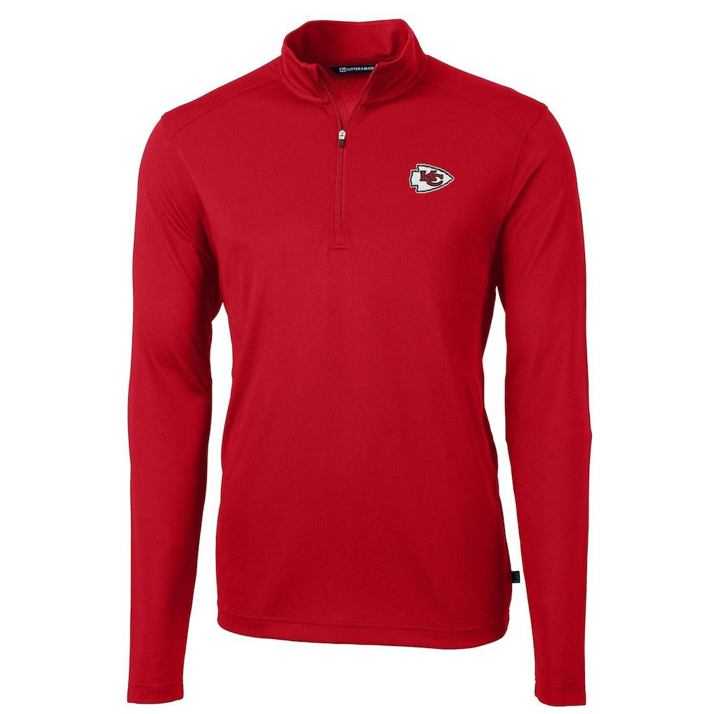 Kansas City Chiefs Cutter & Buck Virtue Eco Pique Recycled Quarter-Zip Pullover Jacket | NFL Sale