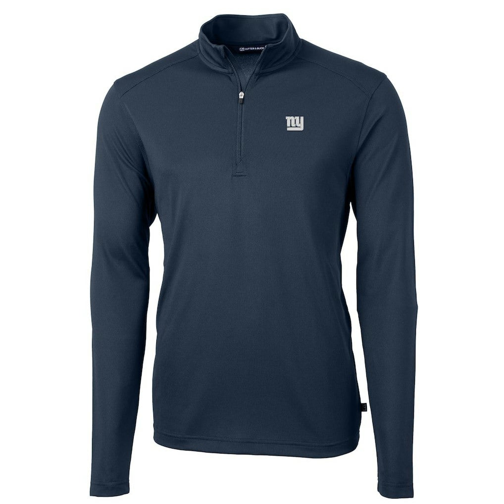 New York Giants Cutter & Buck Virtue Eco Pique Recycled Quarter-Zip Pullover Jacket | NFL Outlet