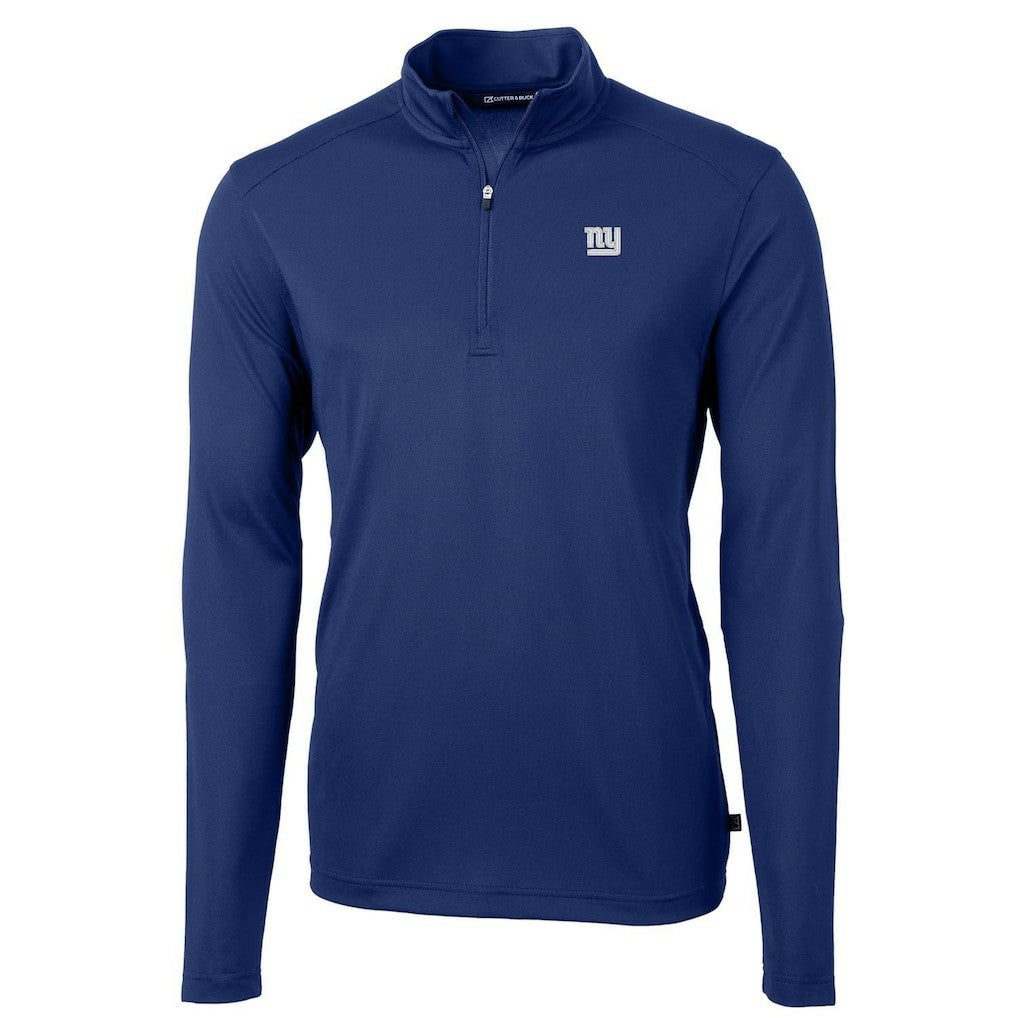 New York Giants Cutter & Buck Virtue Eco Pique Recycled Quarter-Zip Pullover Jacket | NFL Outlet
