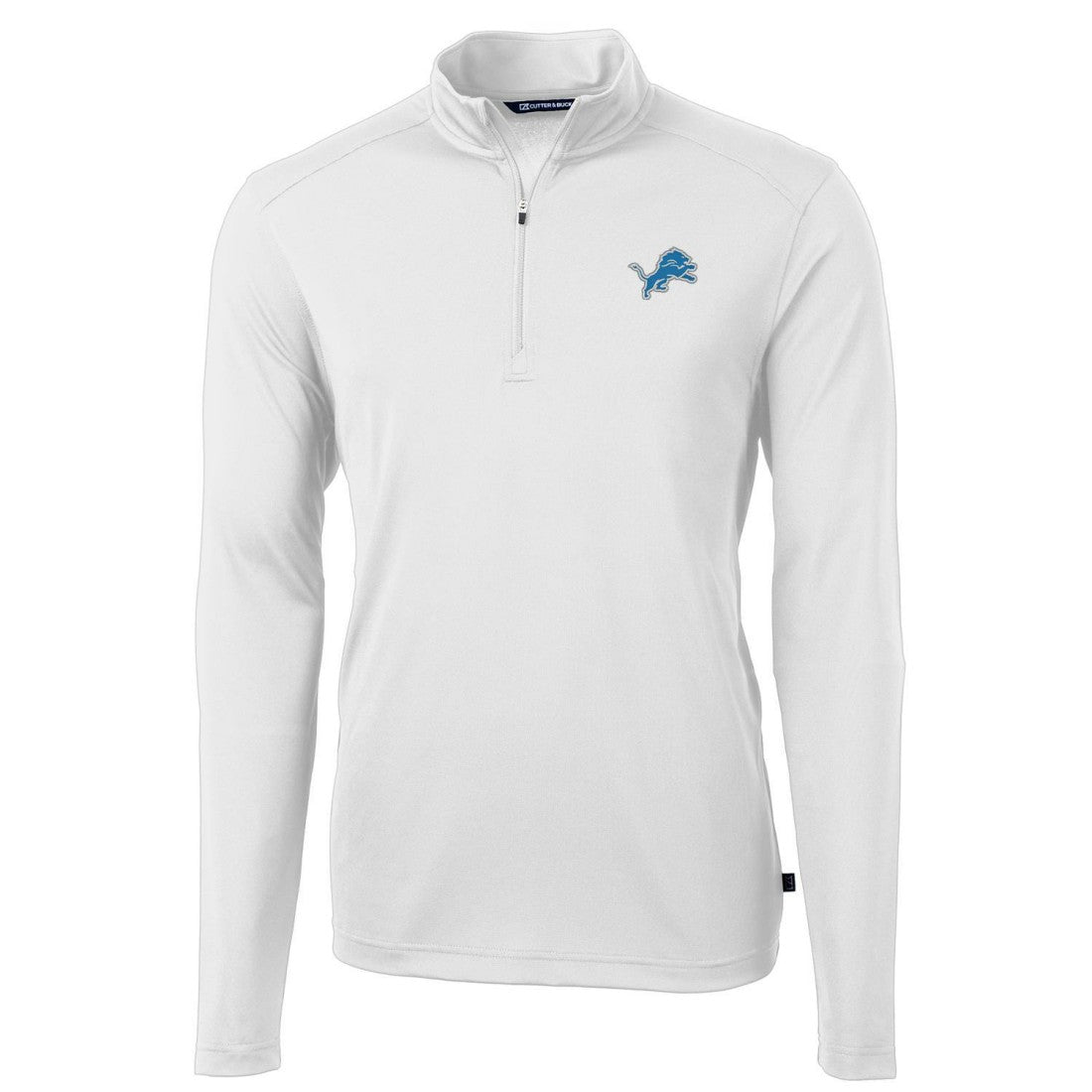 Detroit Lions Cutter & Buck Virtue Eco Pique Recycled Quarter-Zip Pullover Jacket | NFL New