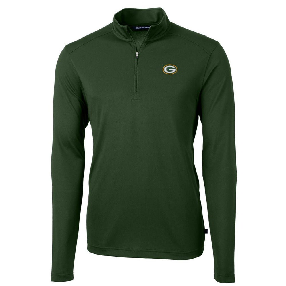 Green Bay Packers Cutter & Buck Virtue Eco Pique Recycled Quarter-Zip Pullover Jacket | NFL Hot