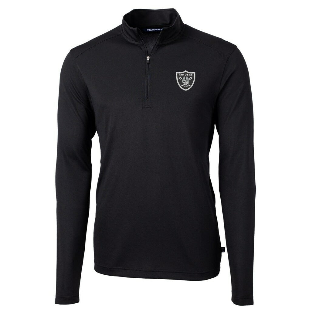 Las Vegas Raiders Cutter & Buck Virtue Eco Pique Recycled Quarter-Zip Pullover Jacket | NFL New