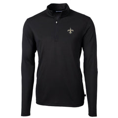 New Orleans Saints Cutter & Buck Virtue Eco Pique Recycled Quarter-Zip Pullover Jacket | NFL Sale