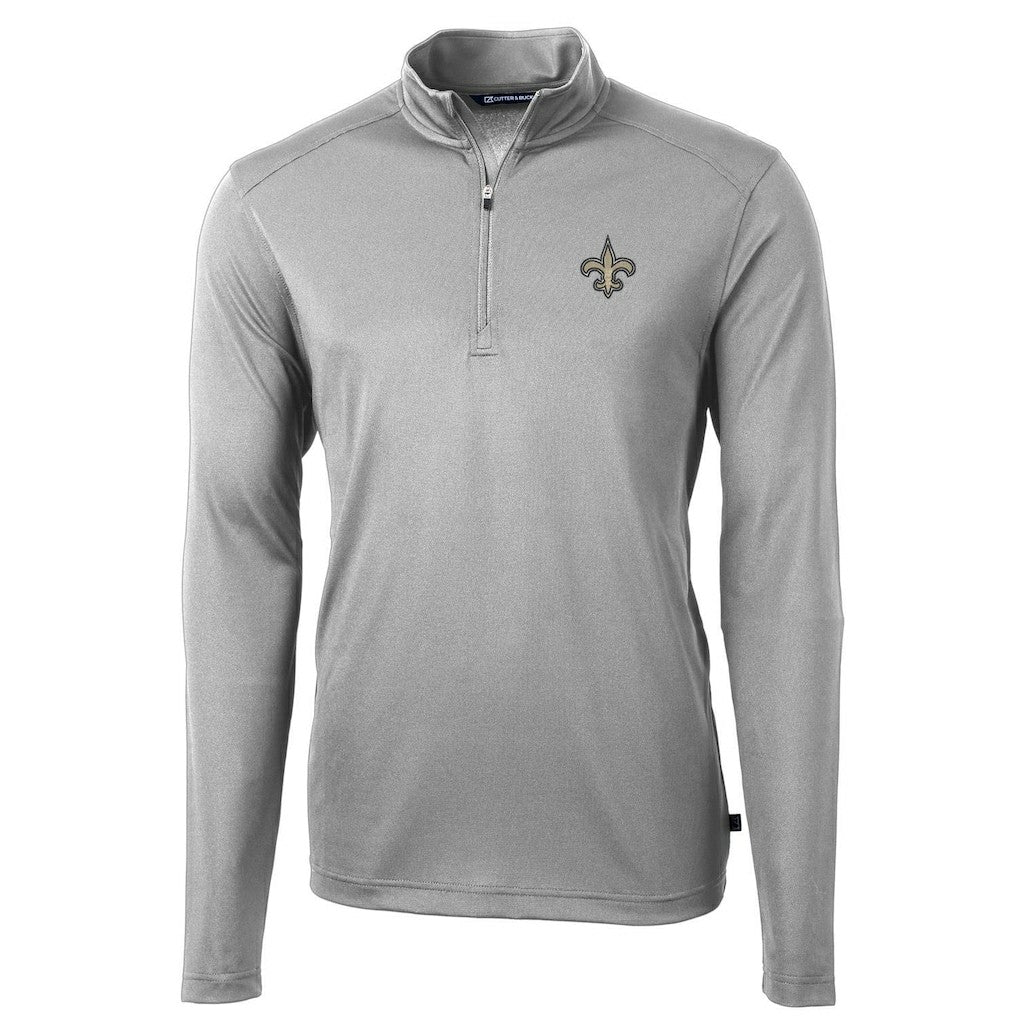New Orleans Saints Cutter & Buck Virtue Eco Pique Recycled Quarter-Zip Pullover Jacket | NFL Sale