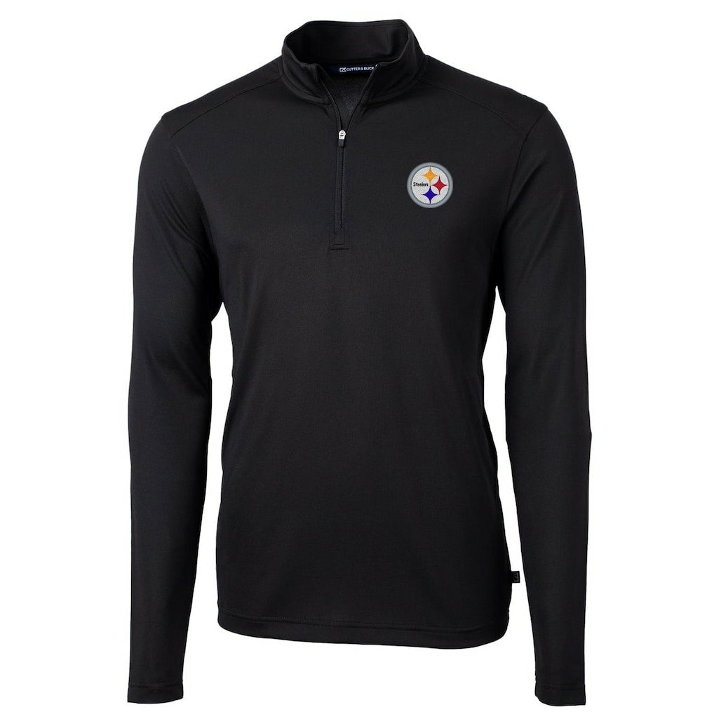Pittsburgh Steelers Cutter & Buck Virtue Eco Pique Recycled Quarter-Zip Pullover Jacket | NFL Outlet