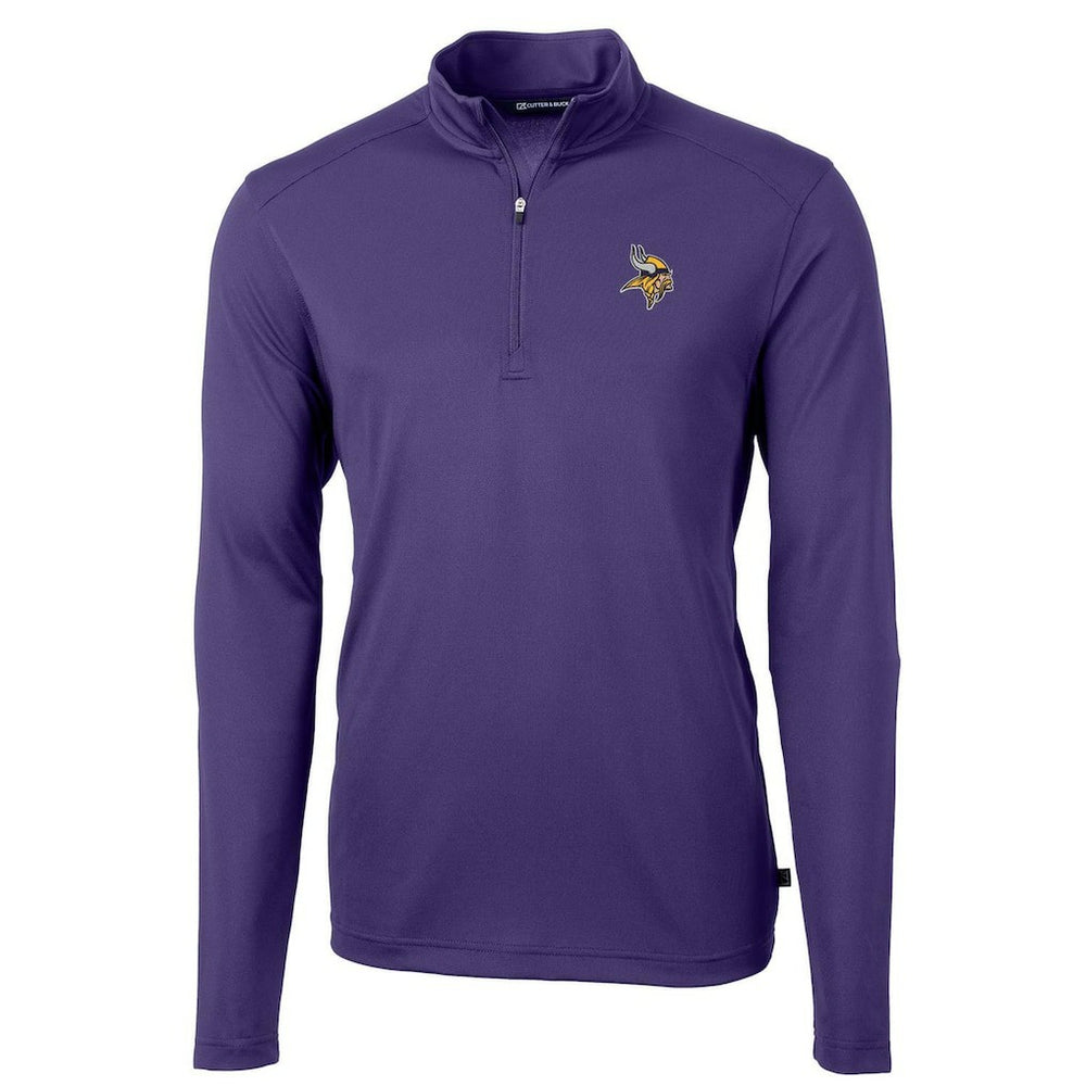 Minnesota Vikings Cutter & Buck Virtue Eco Pique Recycled Quarter-Zip Pullover Jacket | NFL Sale