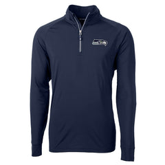 Seattle Seahawks Cutter & Buck Big & Tall Adapt Eco Knit Quarter-Zip Pullover Jacket | NFL Discount