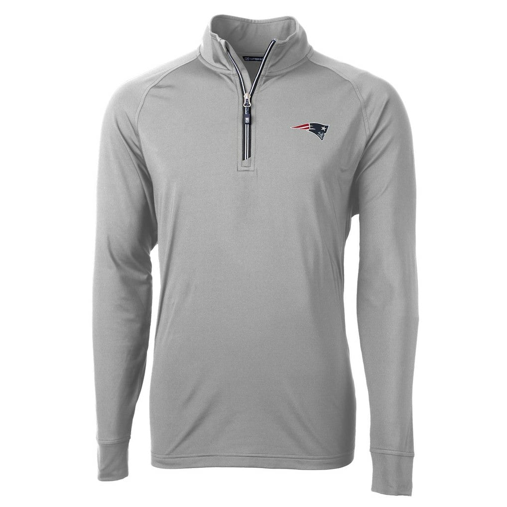 New England Patriots Cutter & Buck Big & Tall Adapt Eco Knit Quarter-Zip Pullover Jacket | NFL Sale