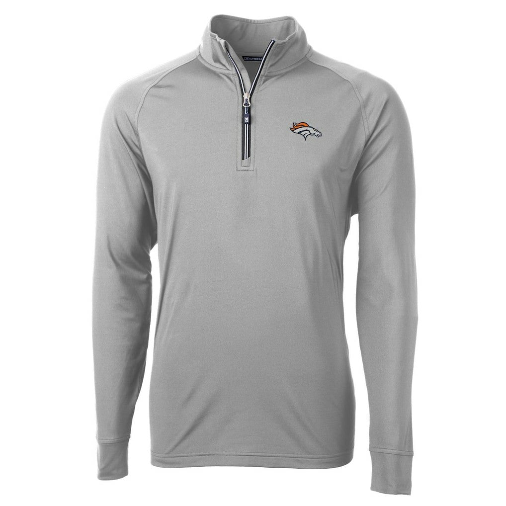 Denver Broncos Cutter & Buck Big & Tall Adapt Eco Knit Quarter-Zip Pullover Jacket | NFL Outlet