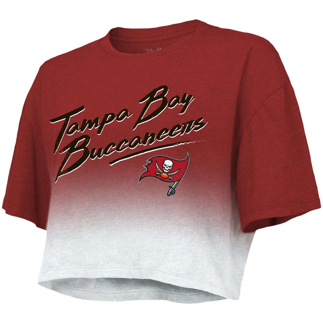 Tampa Bay Buccaneers Tom Brady  Majestic Threads Women's Drip-Dye Player Name & Number Tri-Blend Crop T-Shirt | NFL Outlet