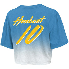 Los Angeles Chargers Justin Herbert  Majestic Threads Women's Dip-Dye Player Name & Number Crop Top | NFL Near me