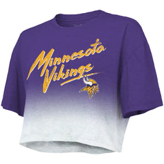 Minnesota Vikings Justin Jefferson  Majestic Threads Women's Dip-Dye Player Name & Number Crop Top | NFL Near me