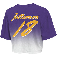 Minnesota Vikings Justin Jefferson  Majestic Threads Women's Dip-Dye Player Name & Number Crop Top | NFL Near me