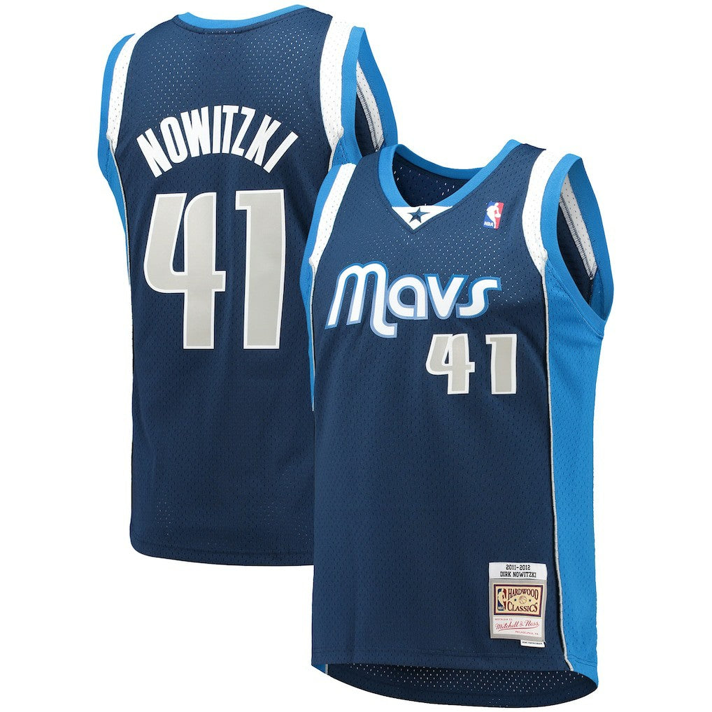 Navy Dirk Nowitzki Dallas Mavericks 2011/12 Hardwood Classics Swingman Jersey sale | NBA
