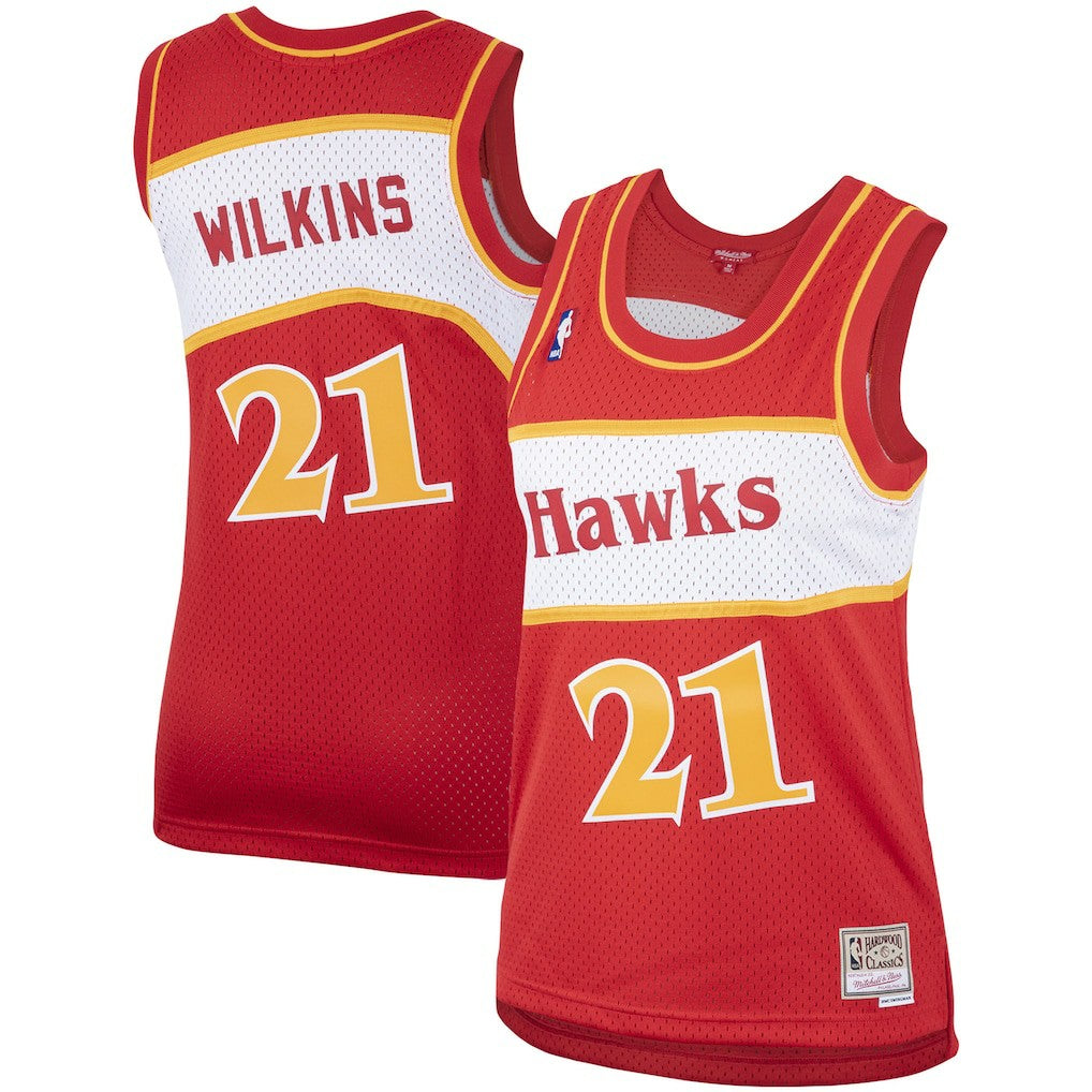 Red Dominique Wilkins Atlanta Hawks Women's Hardwood Classics Swingman Jersey | NBA