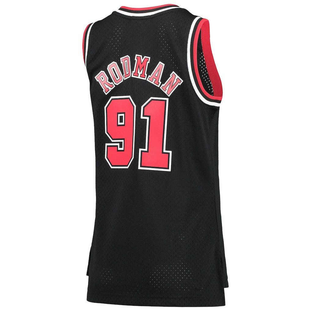 Black Dennis Rodman Chicago Bulls Women's Hardwood Classics Swingman Jersey sale | NBA