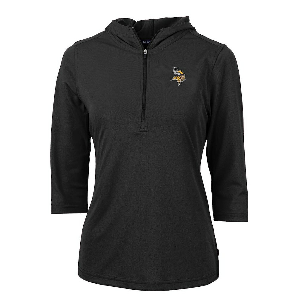 Minnesota Vikings Cutter & Buck Women's Virtue Eco Pique Half-Zip 3/4 Sleeve Pullover Hoodie | NFL Near me