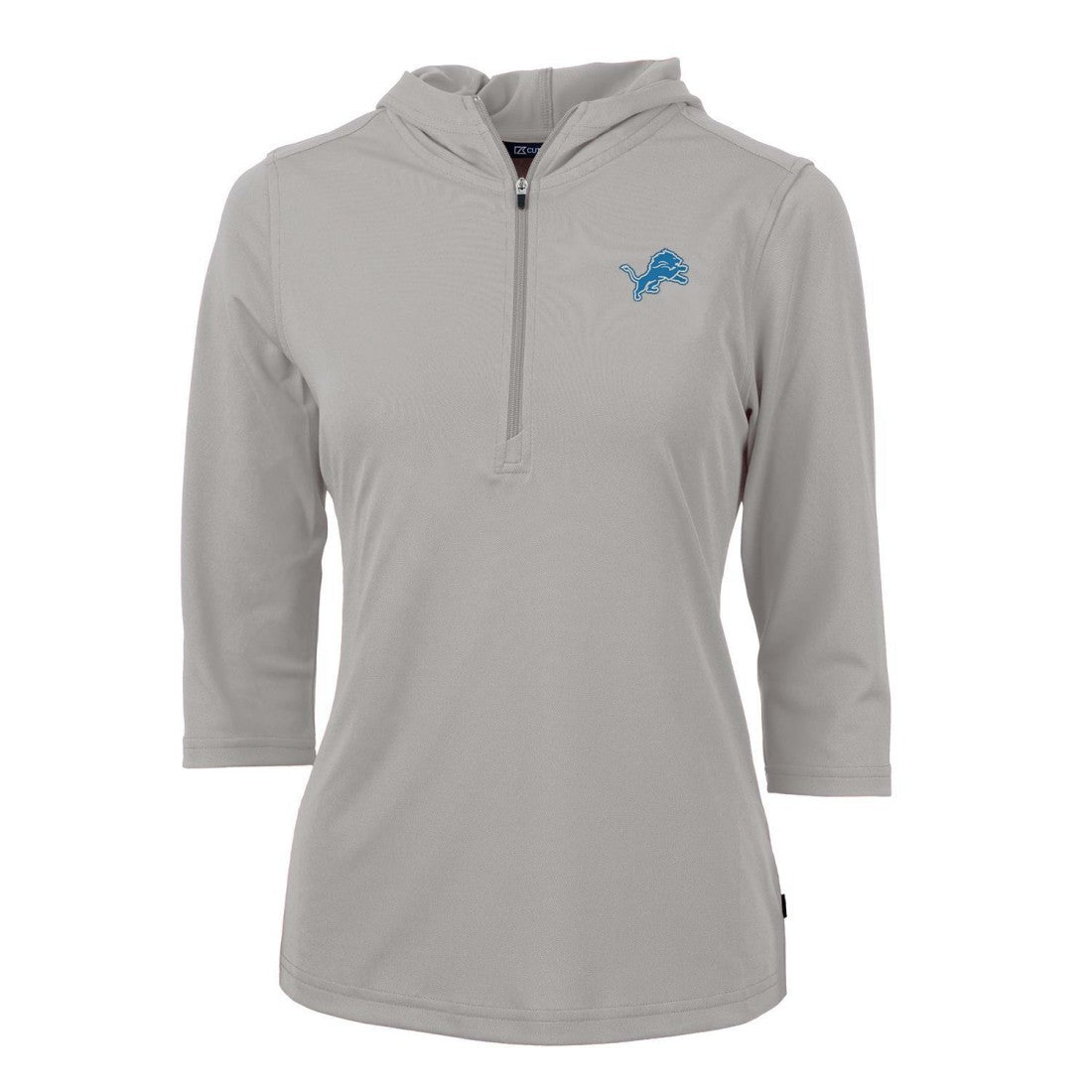 Detroit Lions Cutter & Buck Women's Virtue Eco Pique Half-Zip 3/4 Sleeve Pullover Hoodie | NFL US