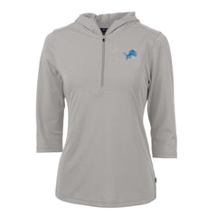 Detroit Lions Cutter & Buck Women's Virtue Eco Pique Half-Zip 3/4 Sleeve Pullover Hoodie | NFL US