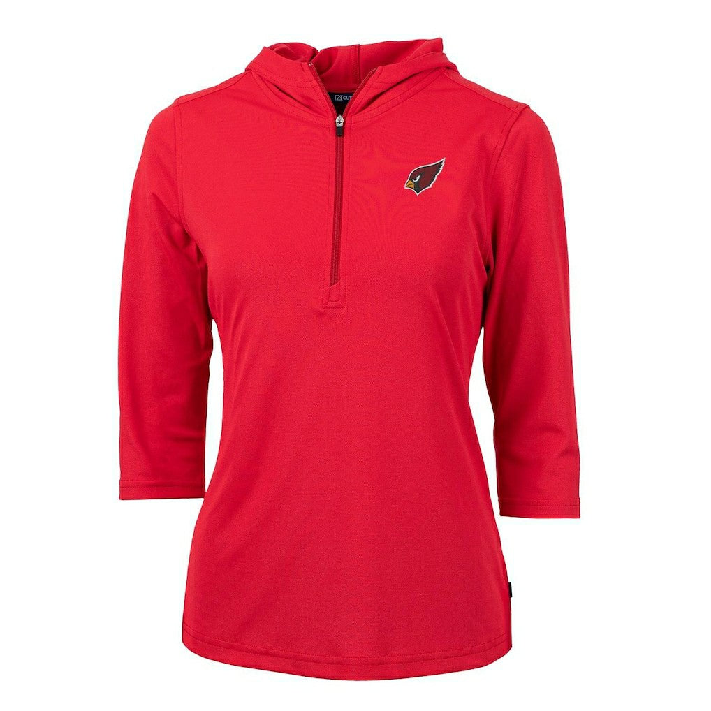 Arizona Cardinals Cutter & Buck Women's Virtue Eco Pique Half-Zip 3/4 Sleeve Pullover Hoodie | NFL Discount