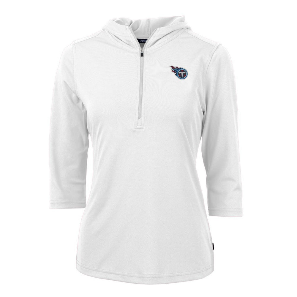 Tennessee Titans Cutter & Buck Women's Virtue Eco Pique Half-Zip 3/4 Sleeve Pullover Hoodie | NFL New