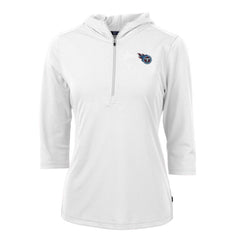 Tennessee Titans Cutter & Buck Women's Virtue Eco Pique Half-Zip 3/4 Sleeve Pullover Hoodie | NFL New