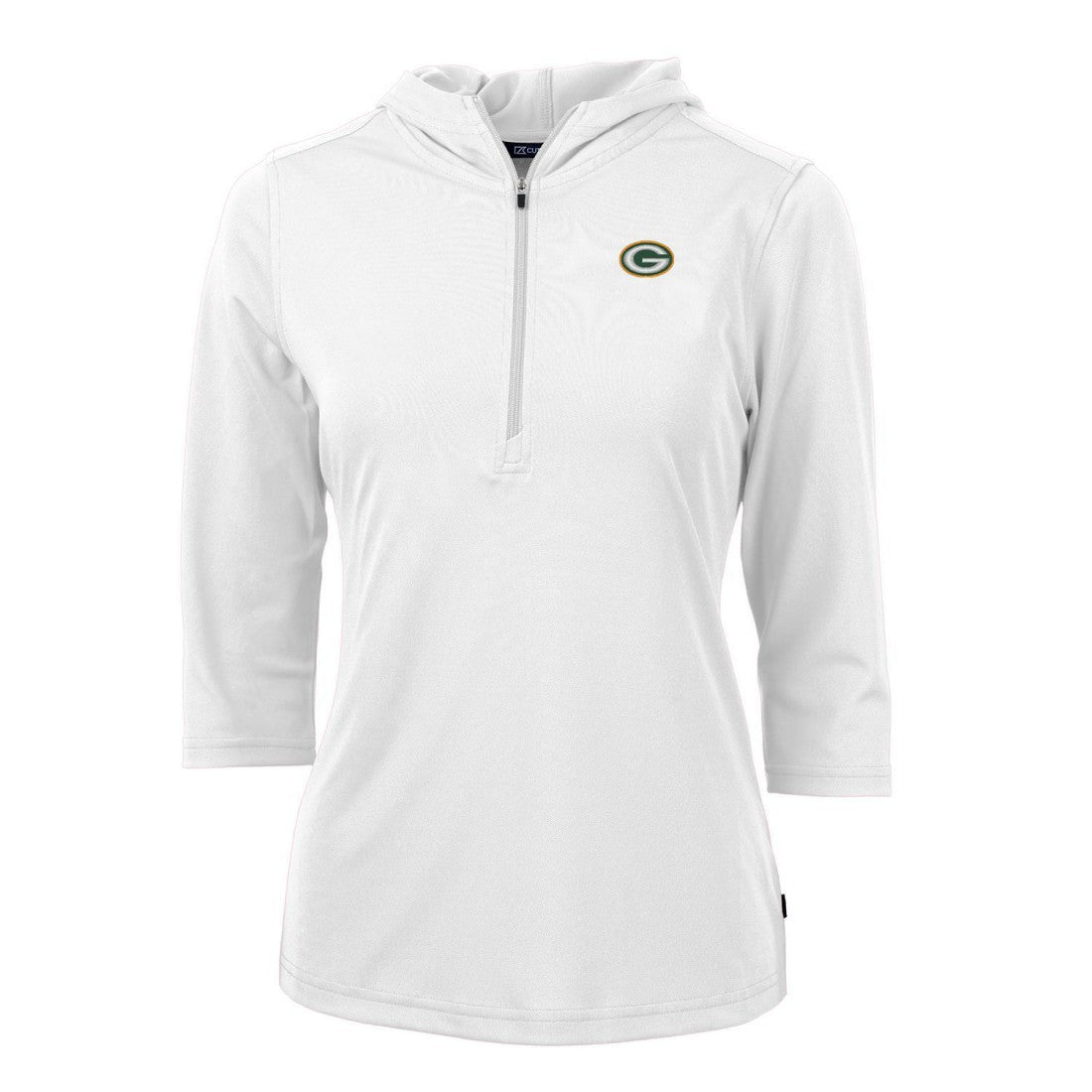 Green Bay Packers Cutter & Buck Women's Virtue Eco Pique Half-Zip 3/4 Sleeve Pullover Hoodie | NFL US