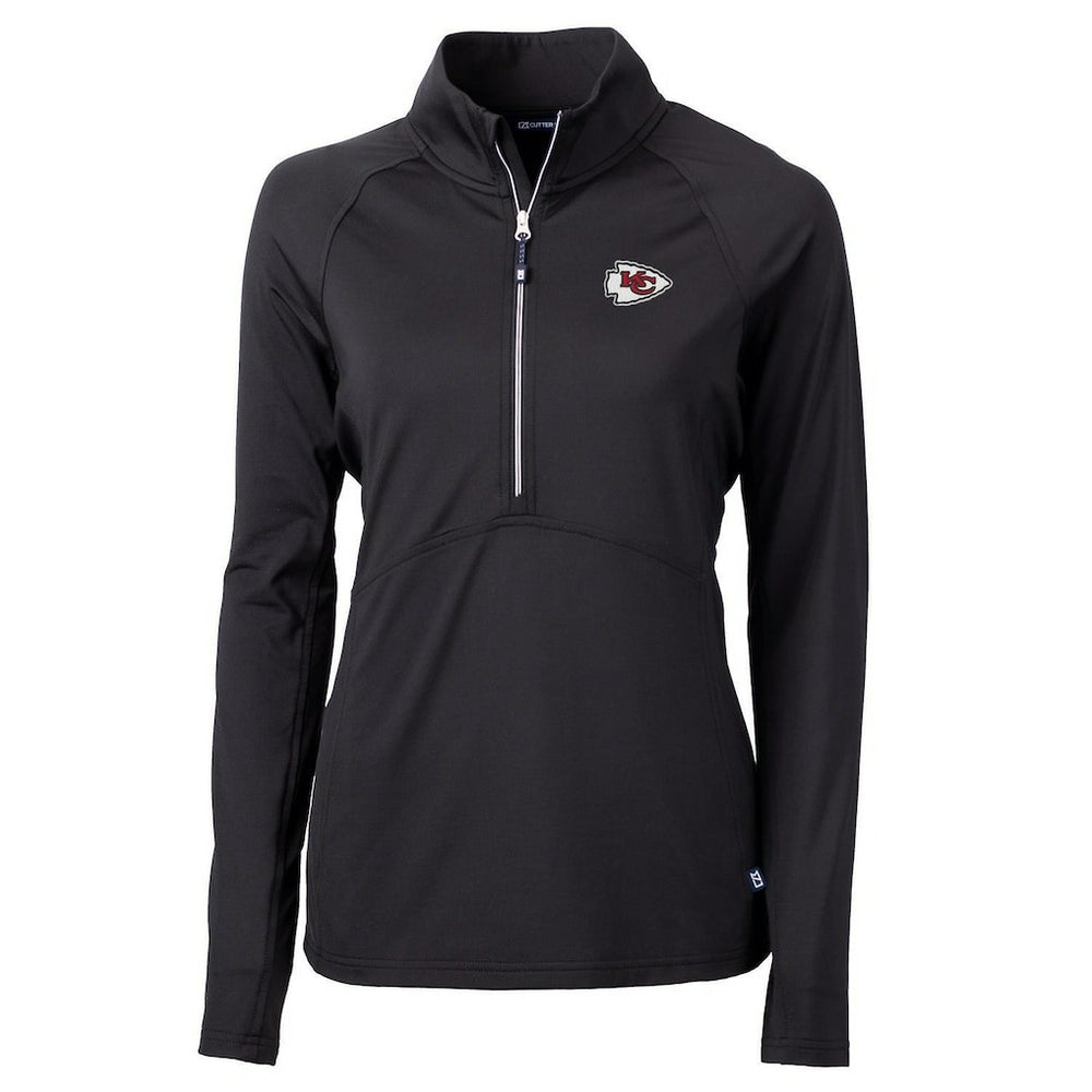 Kansas City Chiefs Cutter & Buck Women's Adapt Eco Knit Half-Zip Pullover Jacket | NFL Discount