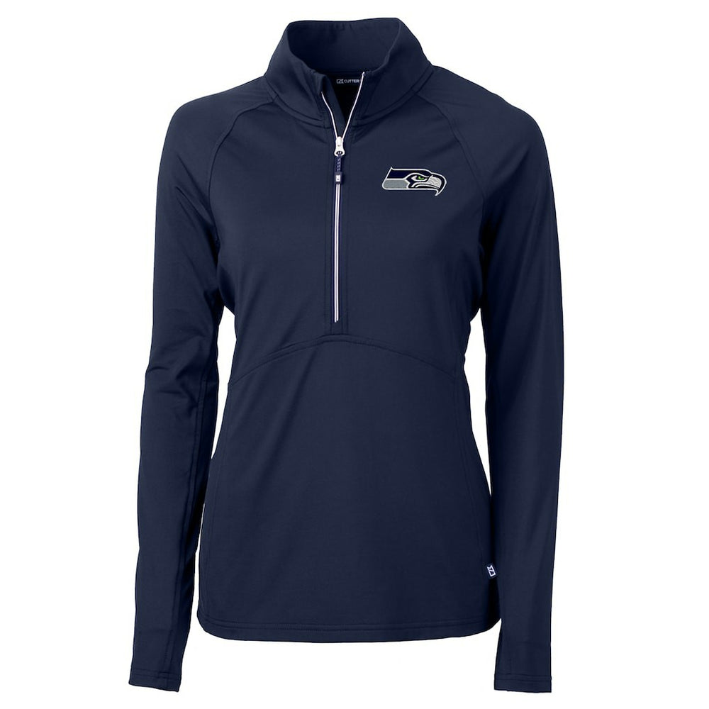 Seattle Seahawks Cutter & Buck Women's Adapt Eco Knit Half-Zip Pullover Jacket | NFL On sale