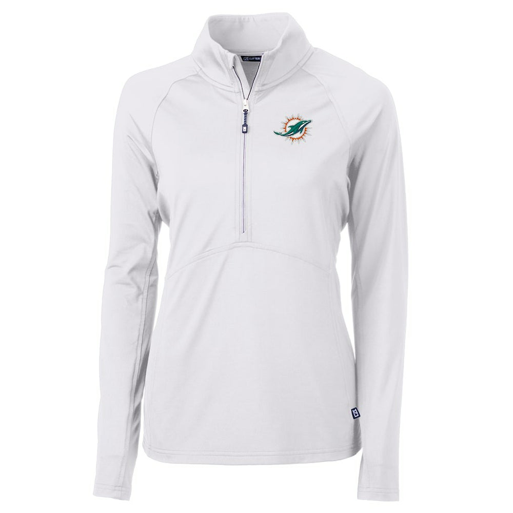 Miami Dolphins Cutter & Buck Women's Adapt Eco Knit Half-Zip Pullover Jacket | NFL Near me