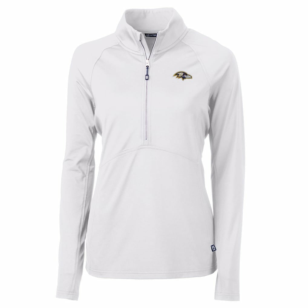 Baltimore Ravens Cutter & Buck Women's Adapt Eco Knit Half-Zip Pullover Jacket | NFL New