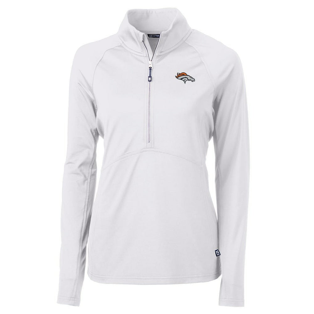 Denver Broncos Cutter & Buck Women's Adapt Eco Knit Half-Zip Pullover Jacket | NFL Discount