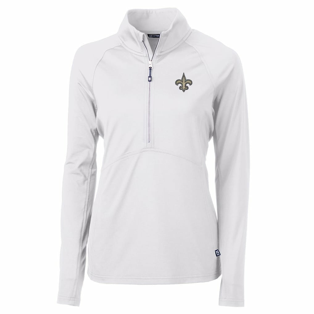 New Orleans Saints Cutter & Buck Women's Adapt Eco Knit Half-Zip Pullover Jacket | NFL New