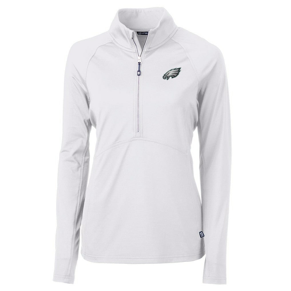 Philadelphia Eagles Cutter & Buck Women's Adapt Eco Knit Half-Zip Pullover Jacket | NFL New