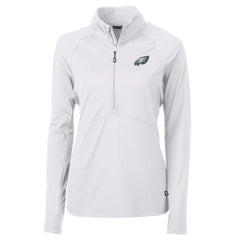Philadelphia Eagles Cutter & Buck Women's Adapt Eco Knit Half-Zip Pullover Jacket | NFL New