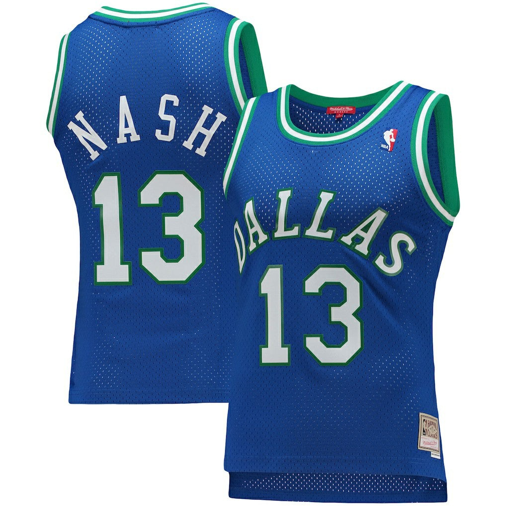 Blue Steve Nash Dallas Mavericks Women's 1998/99 Hardwood Classics Swingman Jersey sale | NBA